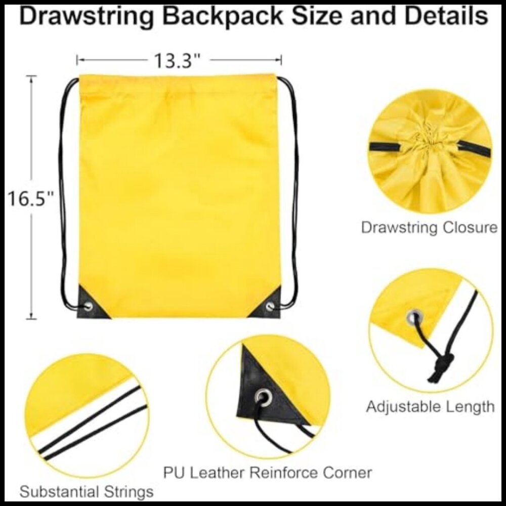 Drawstring Backpack Set Lightweight Durable Polye… - image 3